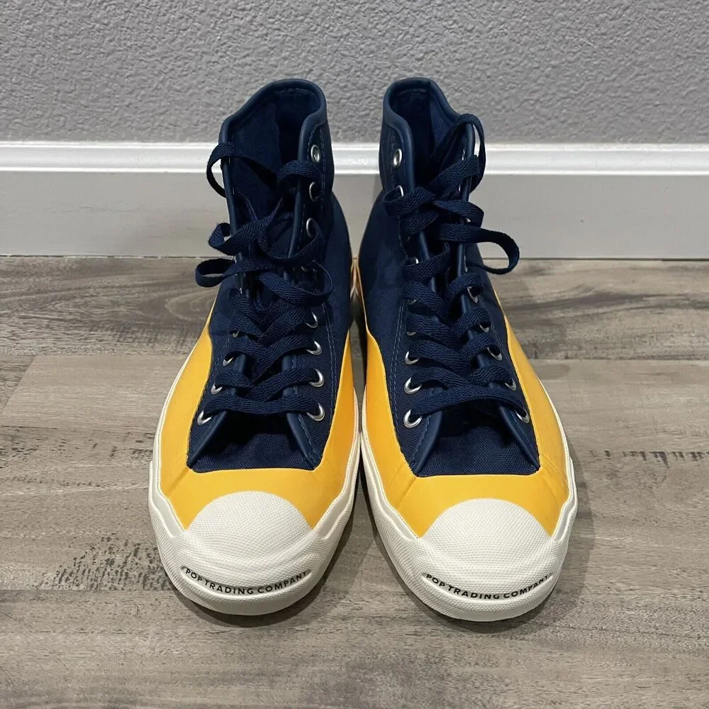 Converse Shoes Mens Size 8 Navy Yellow Jack Purcell Pro High Pop Trading Company